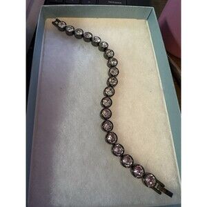 Touchstone Crystal by Swarovski Gunmetal Ice Bracelet Rhodium 7-1/4" 1366B